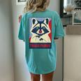 Raccoon Lover Oversized Women's T-Shirt | Cute Wildlife Design Chalky Mint