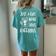 Raccoon Lover Women's Oversized Back Print T-Shirt - Cute & Comfy Chalky Mint