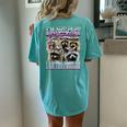 Raccoon Meme Women's Oversized T-Shirt - Back Print, Casual Style Chalky Mint