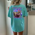 Raccoon Meme Women's Oversized T-Shirt - Retro Back Print Comfort Chalky Mint