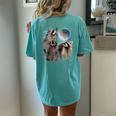Raccoon Moon Howling Head Oversized T-Shirt for Men & Women Chalky Mint