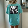 Raccoon & Sasquatch Selfie Women's Oversized T-Shirt - Quirky & Fun Chalky Mint