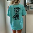 Raccoon Western Country T-Shirt - Unisex Back Print Comfort Chalky Mint