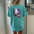 Raccoons Howling At The Moon Shirt Raccoon Women's Oversized Comfort T-Shirt Back Print Chalky Mint