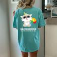 Racoonicorn Trash Panda Raccoon With Unicorn Horn Women's Oversized Comfort T-Shirt Back Print Chalky Mint