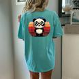 Retro Panda In Sunglasses BBQ Pool Party Panda Women's Oversized Comfort T-Shirt Back Print Chalky Mint