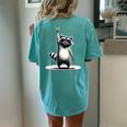 Retro Raccoon Rock T-Shirt | Women's Oversized Comfort | Back Print Chalky Mint