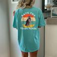 Retro Sunset Raccoon Women's Oversized T-Shirt - Eco Impact Chalky Mint