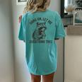 Sarcastic Raccoon Women's Oversized Comfort Tee - Humorous Back Print Chalky Mint