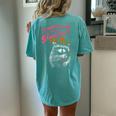 Strawberry Jams But My Don't Raccoon Women's Oversized Comfort T-Shirt Back Print Chalky Mint