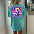 Vaporwave Raccoon Meme Women's Oversized T-Shirt | Retro Synth Vibes Chalky Mint