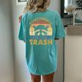 Vintage Raccoon Lovers Oversized Women's Tee - Back Print Chalky Mint