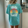 Vintage Retro Save The Trash Pandas Raccoon Women's Oversized Comfort T-Shirt Back Print Chalky Mint