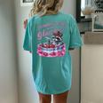 Women's Oversized Raccoon Back Print T-Shirt - Fun Strawberry Jam Theme Chalky Mint