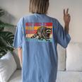 Adopt A Street Cat Oversized Women's T-Shirt | Funny Raccoon Back Print Blue Jean
