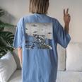 Alien UFO Raccoon Women's Oversized Tee - Cozy Back Print Design Blue Jean