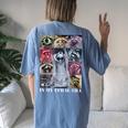 Autistic Racoon Oversized Women's T-Shirt | Meme Back Print Blue Jean