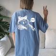 Bruh Raccoon Meme Women's Oversized Comfort T-Shirt - Teens' Fun Blue Jean