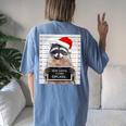 Christmas Raccoon Back Print Women's Oversized T-Shirt | Dear Santa Humor Blue Jean