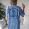 Cowboy Raccoon Meme Women's Oversized T-Shirt - Back Print Blue Jean