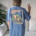 Dream Big Raccoon Women's Oversized T-Shirt - Back Print Comfort Blue Jean