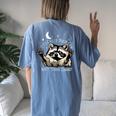 Funny Raccoon Women's Oversized T-Shirt - Humorous Back Print Blue Jean