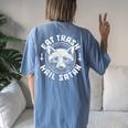 Gothic Raccoon Oversized T-Shirt - Back Print for Women Blue Jean
