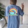 Groovy This Little Light-Of Mine Dumpster Fire Raccoon Women's Oversized Comfort T-Shirt Back Print Blue Jean