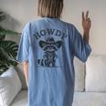 Howdy Raccoon Women's Oversized Tee | Fun Back Print - Unisex Appeal Blue Jean