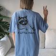 A Little Feral Raccoon With Moon Animal Raccoon Trash Panda Women's Oversized Comfort T-Shirt Back Print Blue Jean