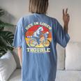 Get In Loser Raccoon Opossum Trash Panda Women's Oversized Comfort T-Shirt Back Print Blue Jean