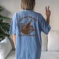 Not My Trash Not My Dumpster Sarcastic Raccoon Women's Oversized Comfort T-Shirt Back Print Blue Jean