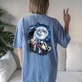 Opossum & Raccoon Moon Howling Tee - Women's Oversized Comfort Blue Jean