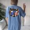 Patriotic Raccoon Women's Oversized T-Shirt – July 4th Back Print Blue Jean