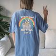 Raccoon Comfort Women's Oversized T-Shirt - Fun Back Print Blue Jean