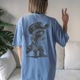 Raccoon Cowboy Graphic T-Shirt - Unisex Oversized Back Print Blue Jean