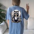 Raccoon Eating Instant Noodles | Oversized Unisex Comfort T-Shirt Blue Jean