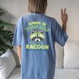 Raccoon Graphic Women's Oversized T-Shirt | Fun Casual Back Print Blue Jean