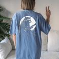 Raccoon Guitarist Women's Oversized T-Shirt | Moonlit Back Print Blue Jean
