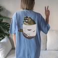 Raccoon Lover Oversized Women's T-Shirt | Animal Theme Back Print Blue Jean