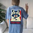 Raccoon Lover Oversized Women's T-Shirt | Cute Wildlife Design Blue Jean