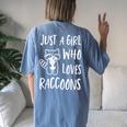Raccoon Lover Women's Oversized Back Print T-Shirt - Cute & Comfy Blue Jean