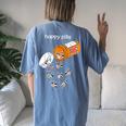 Raccoon Lover Women's Oversized T-Shirt | Happy Pills Back Print Blue Jean