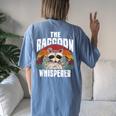 The Raccoon Whisperer Raccoon's Lover Vintage Retro Women's Oversized Comfort T-Shirt Back Print Blue Jean