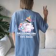 Raccoonicorn Trash Panda Women's Oversized Back Print T-Shirt Blue Jean