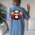 Retro Panda In Sunglasses BBQ Pool Party Panda Women's Oversized Comfort T-Shirt Back Print Blue Jean