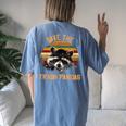 Save The Trash Pandas Raccoon Women's Oversized Comfort T-Shirt Blue Jean