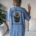Trash Can Raccoon Oversized Women's T-Shirt | Casual & Comfy Elegance Blue Jean