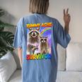 Tummy Ache Survivor Raccoon Women's Oversized T-Shirt | Comfort Fit Blue Jean