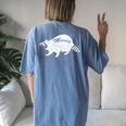 Vintage Women's Oversized T-Shirt with Retro Raccoon - Casual Charm Blue Jean